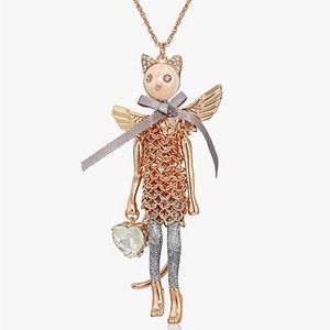 Betsey Johnson ‘Angels and Wings’ Cat Pendant Necklace NWT/HTF!